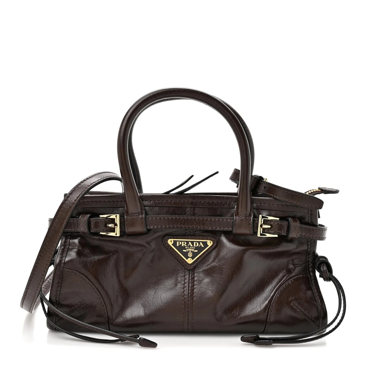 Prada — Glossy Triangle Mini Bonnie Moro — Handbag — resale