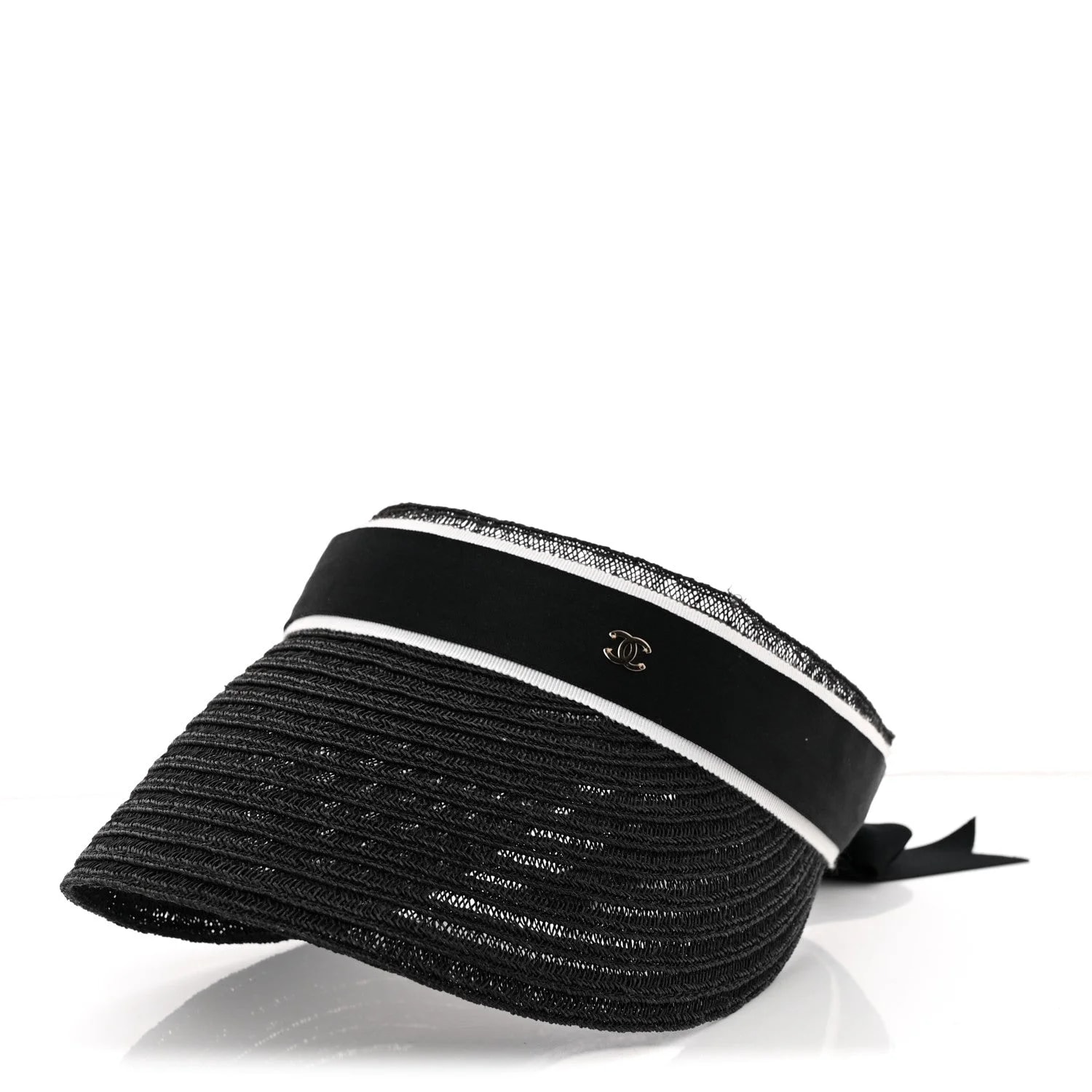 Chanel — Abaca Cotton Ribbon Visor S — Accessory — resale