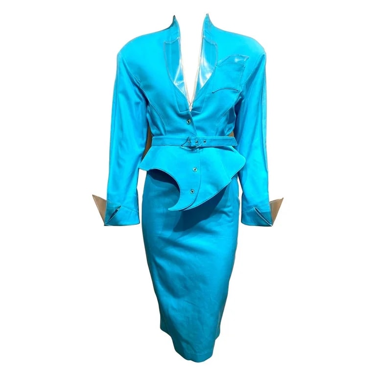Thierry Mugler — 1990s Thierry Mugler Cotton Skirt Suit Set — Clothing — resale