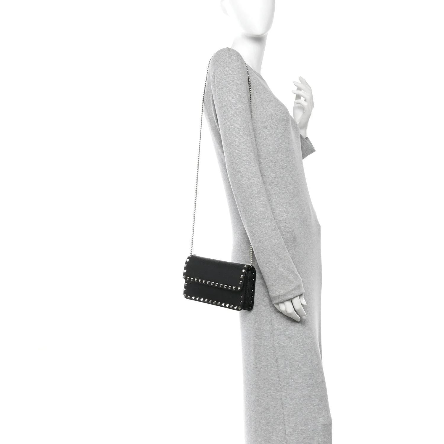 Pebbled Rockstud Flap Wallet on Chain 2