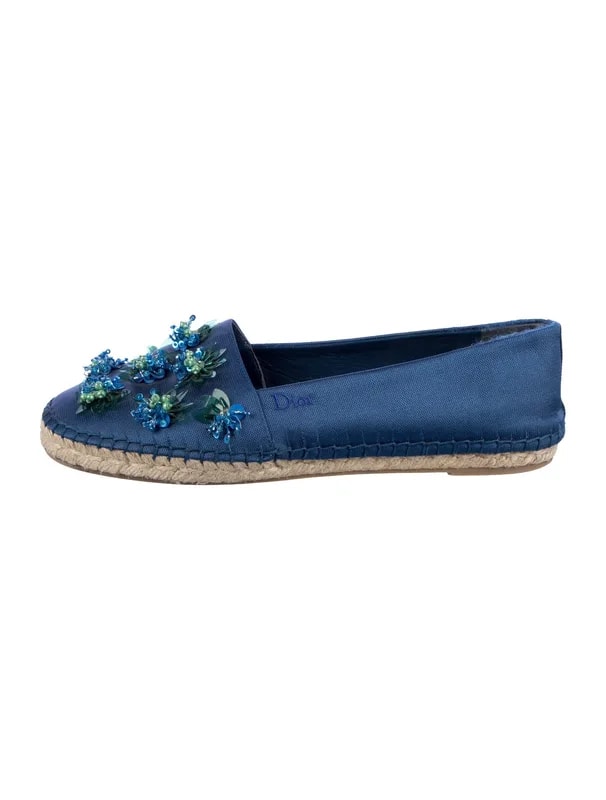 Dior — Beaded Accents Espadrilles — Designer Shoe — resale