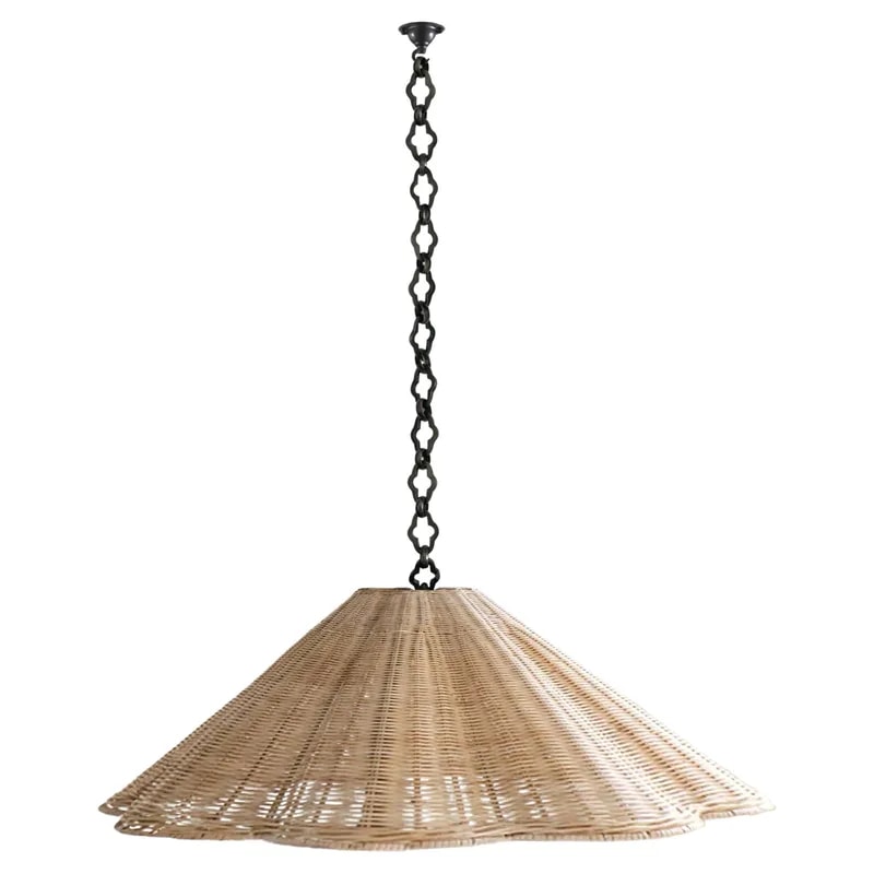 Etna Rattan XL Pendant Light with Flore Chain by Dunlin — lighting — resale