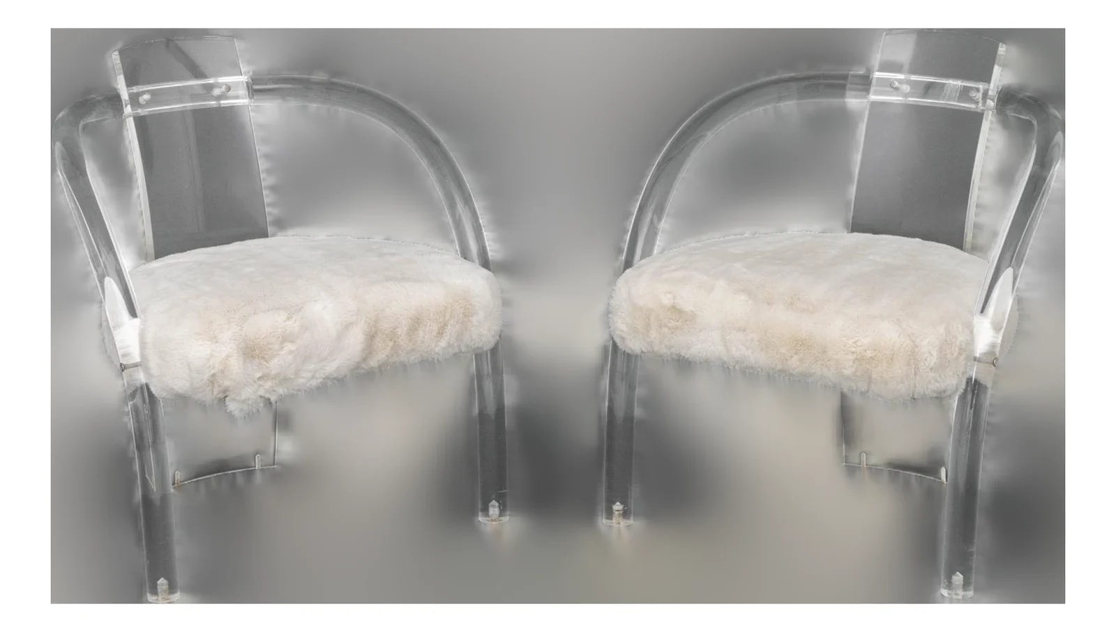 Charles Hollis Jones — Charles Hollis Jones Style Lucite Armchairs, Pair — Furniture — resale