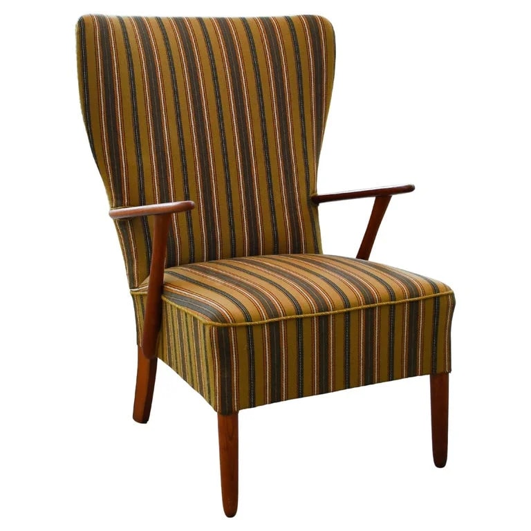 Danish Modern — Danish Modern Highback Lounge the Style of Alfred Christensen, 1940s — Furniture — resale