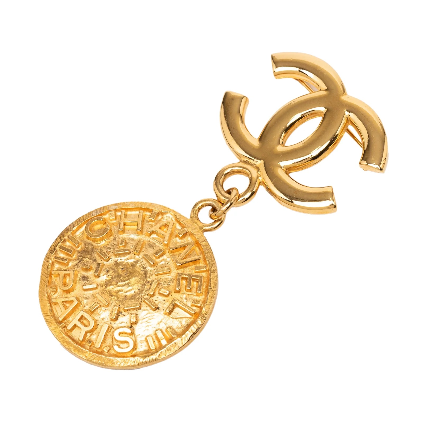 Chanel — CC Medallion Drop Pin Brooch — Jewelry — resale