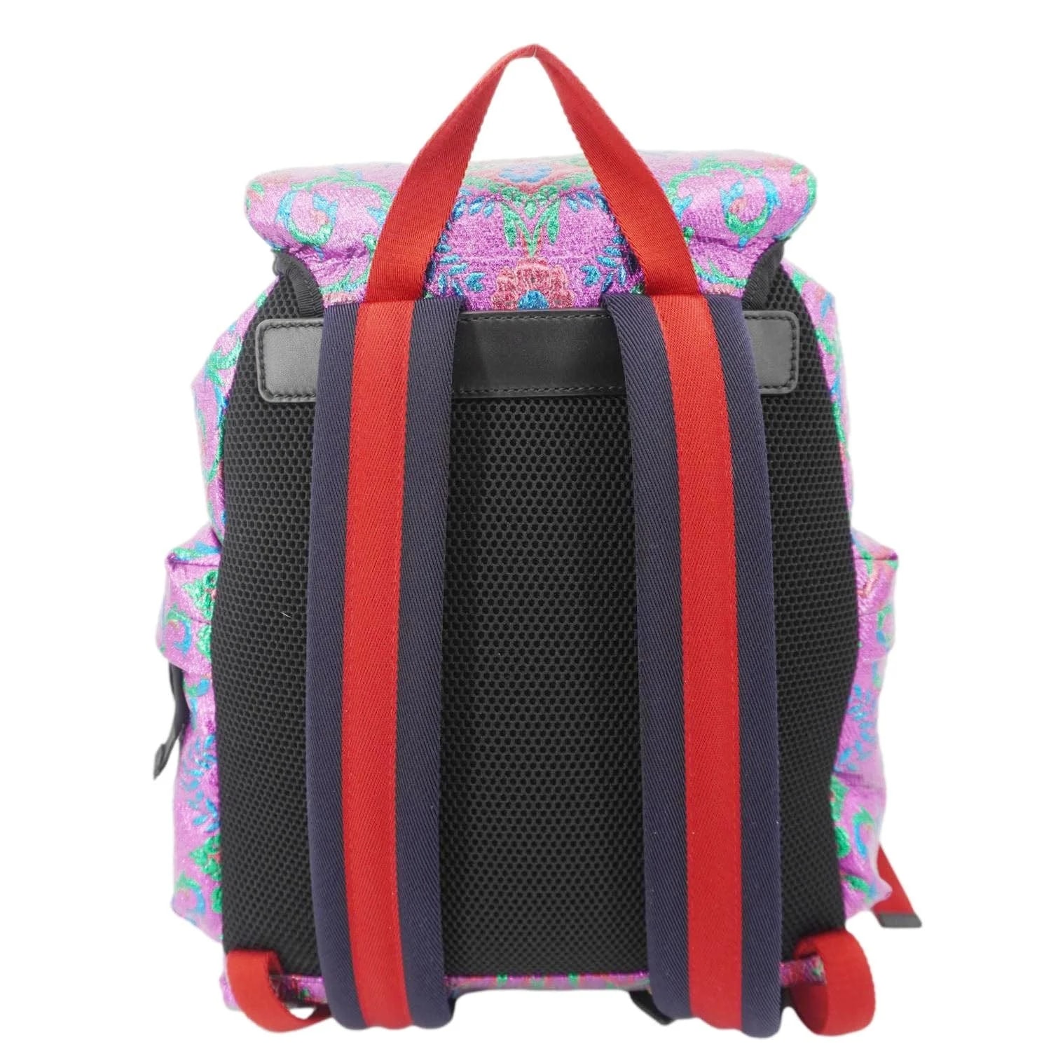 Gucci Double Buckle Small Brocade Web Backpack 466467 4