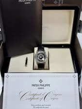 2018 Patek Philippe Calatrava Ebony Black Sunburst Dial on Strap 6006G-001 2