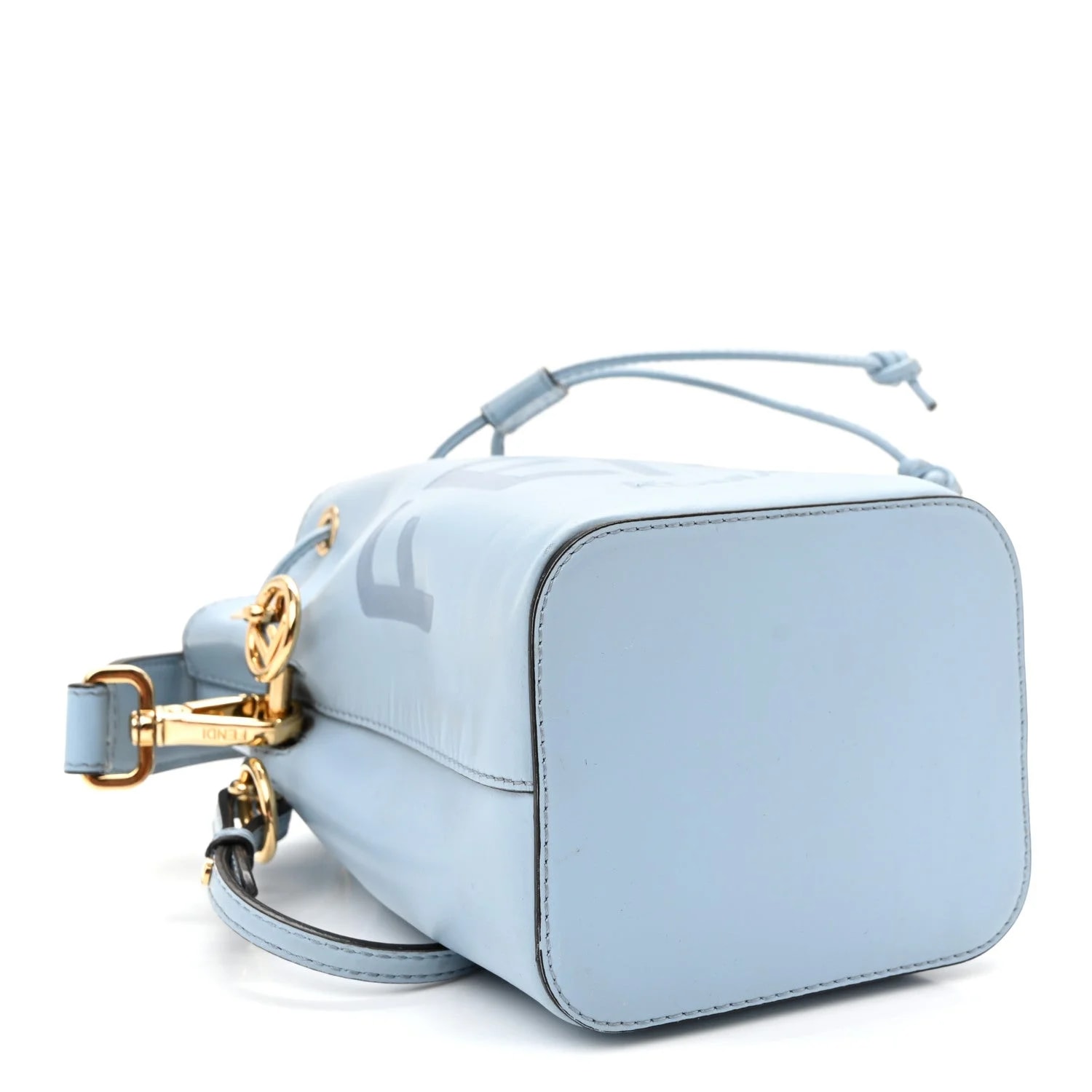 Vitello King F Is Fendi Logo Embossed Mini Mon Tresor Bucket Azzurro Baby 4