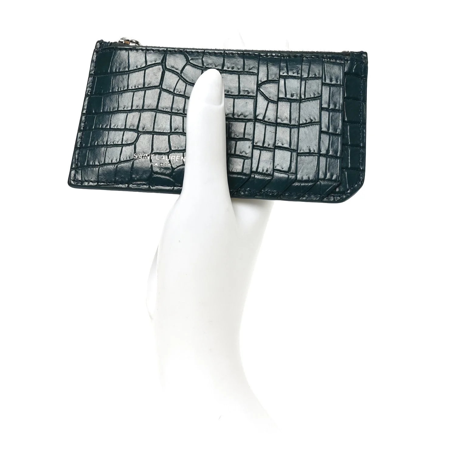Embossed 5 Fragments Zip Pouch Card Holder Dark 2