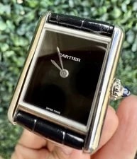 2024 Cartier Tank Must 4322 WSTA0071 Quartz Black Dial Leather 22mm Full Set 4