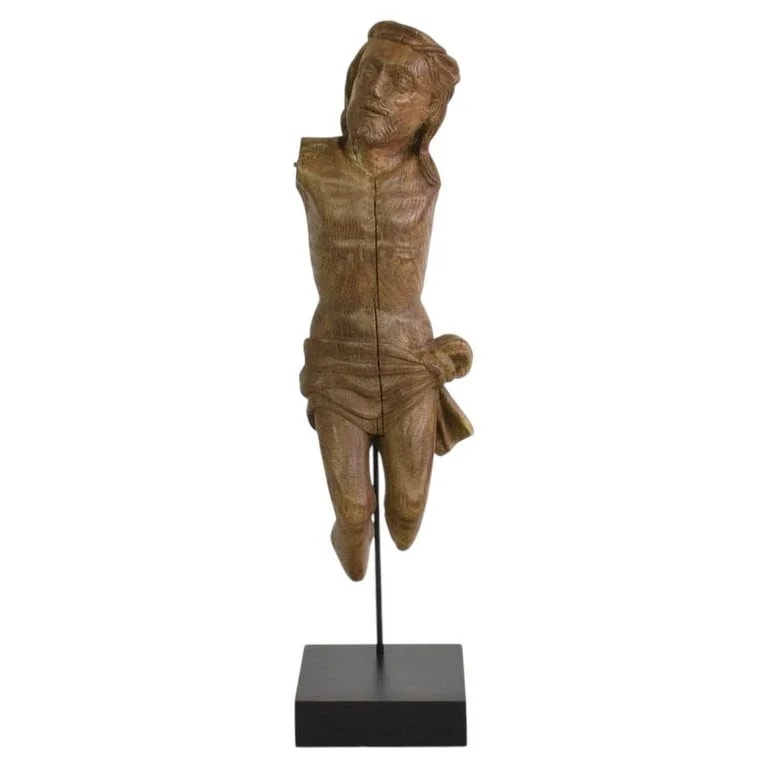 French 17th Century Weathered Carved Christ Fragment — Furniture — resale