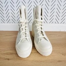 ⭐Converse Chuck 70 de Luxe Heel Platform Sz 7 Shoes Egret Boots A07535C 3