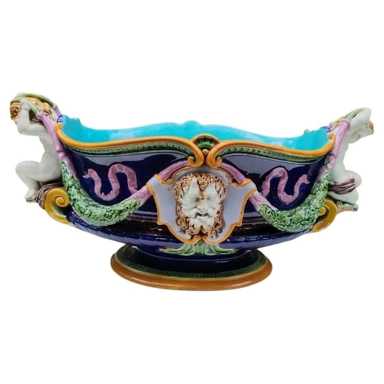 Minton — Victorian Majolica Jardiniere Renaissance Minton, Circa 1876 — Furniture — resale