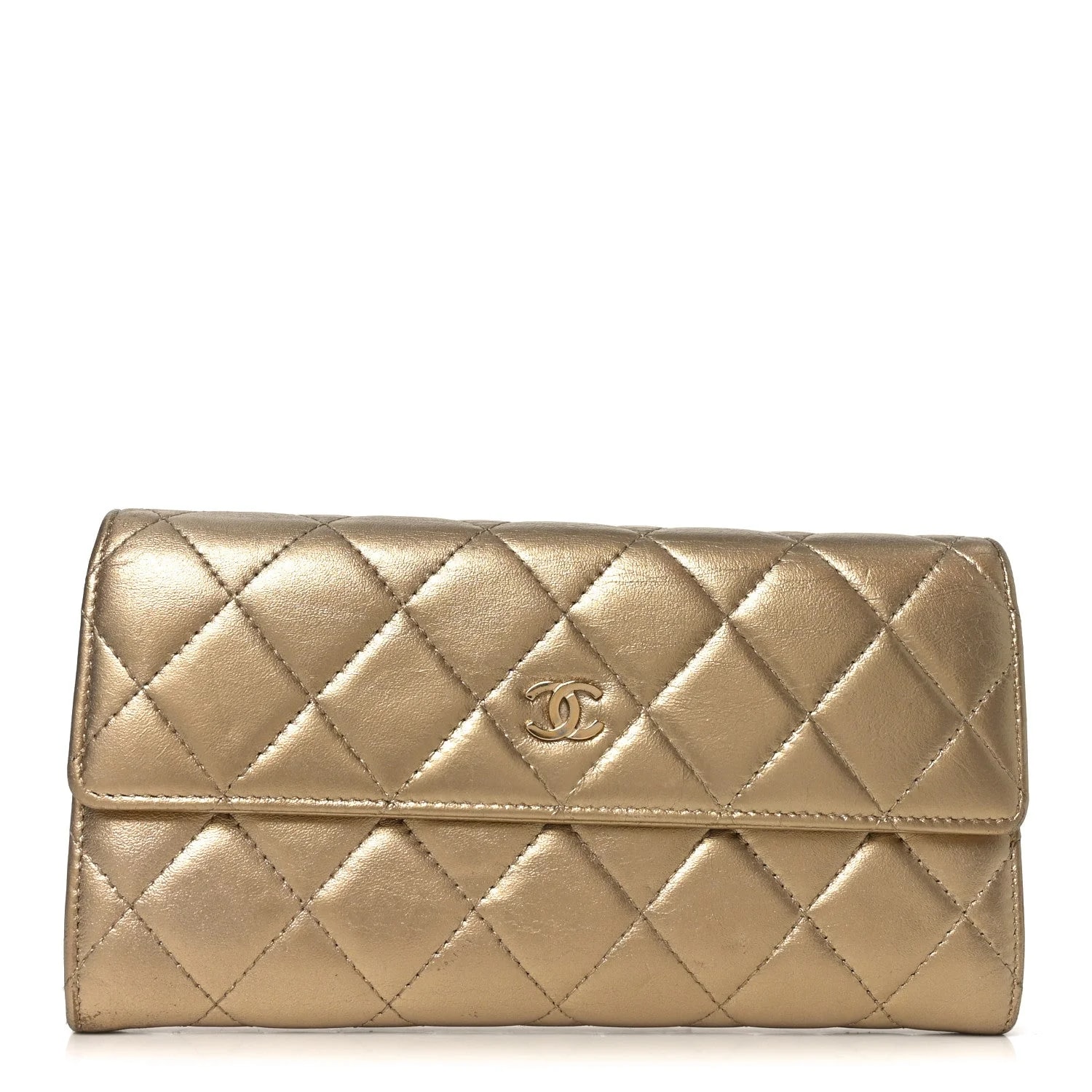 Chanel — Metallic Large Gusset Flap Wallet — Accessory — resale