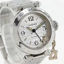Cartier Pasha C W31078M7 Stainless Steel 35mm Silver Dial Automatic #NW1557 3