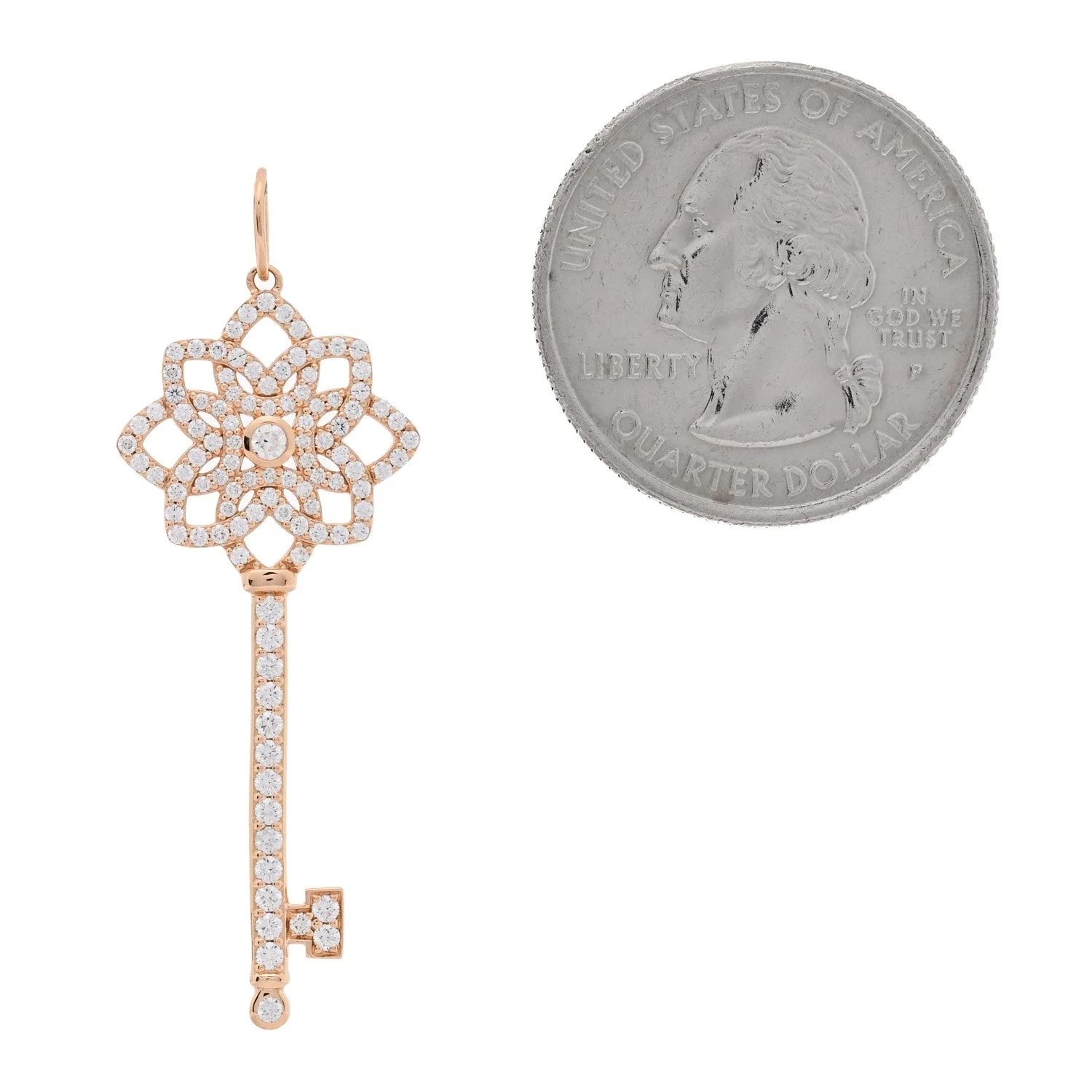 18K Rose Gold Medium Woven Key 2