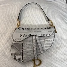 Dior — Christian Dior Saddle Newspaper Print — Handbag — resale