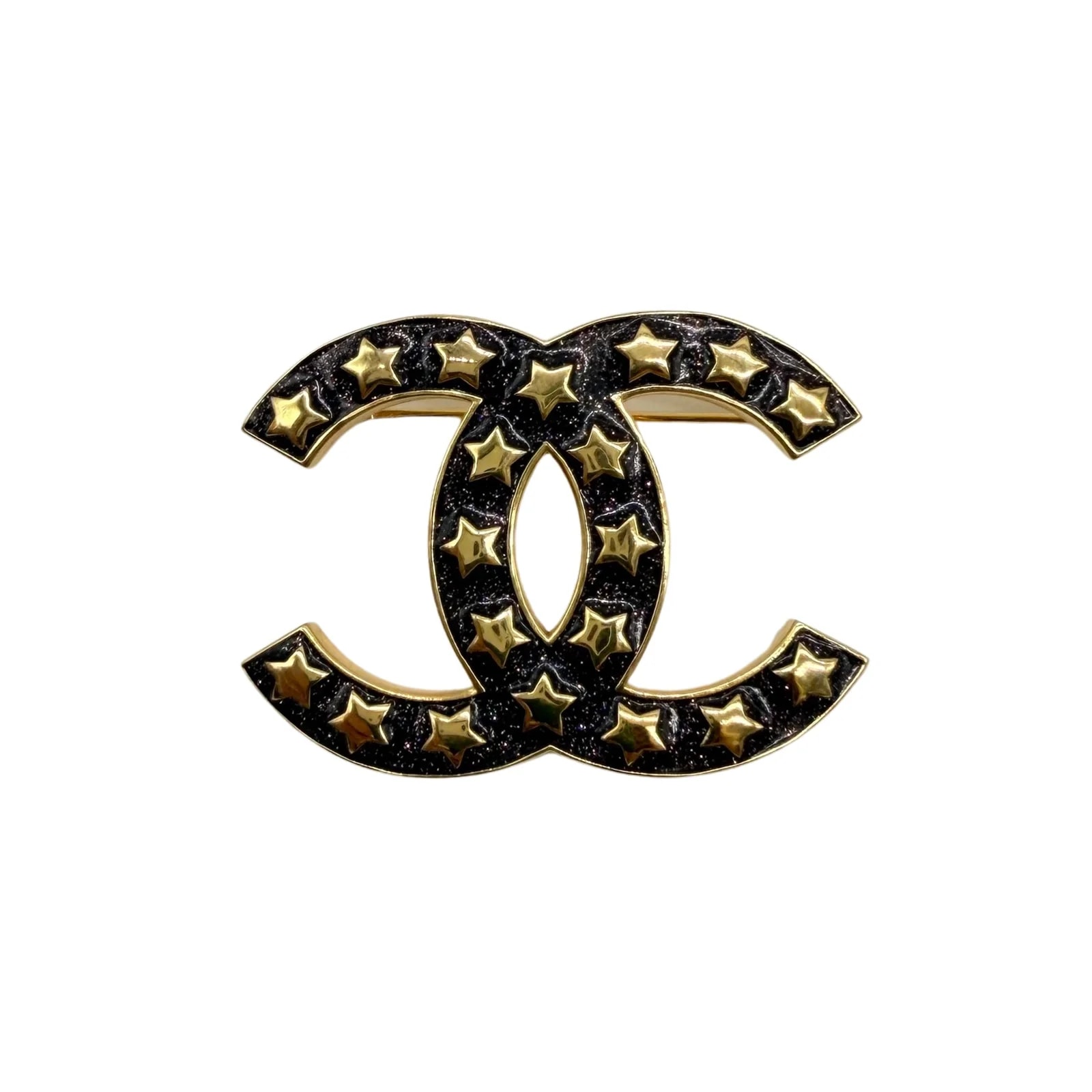 Chanel CC Logo Brooch With Stars 2