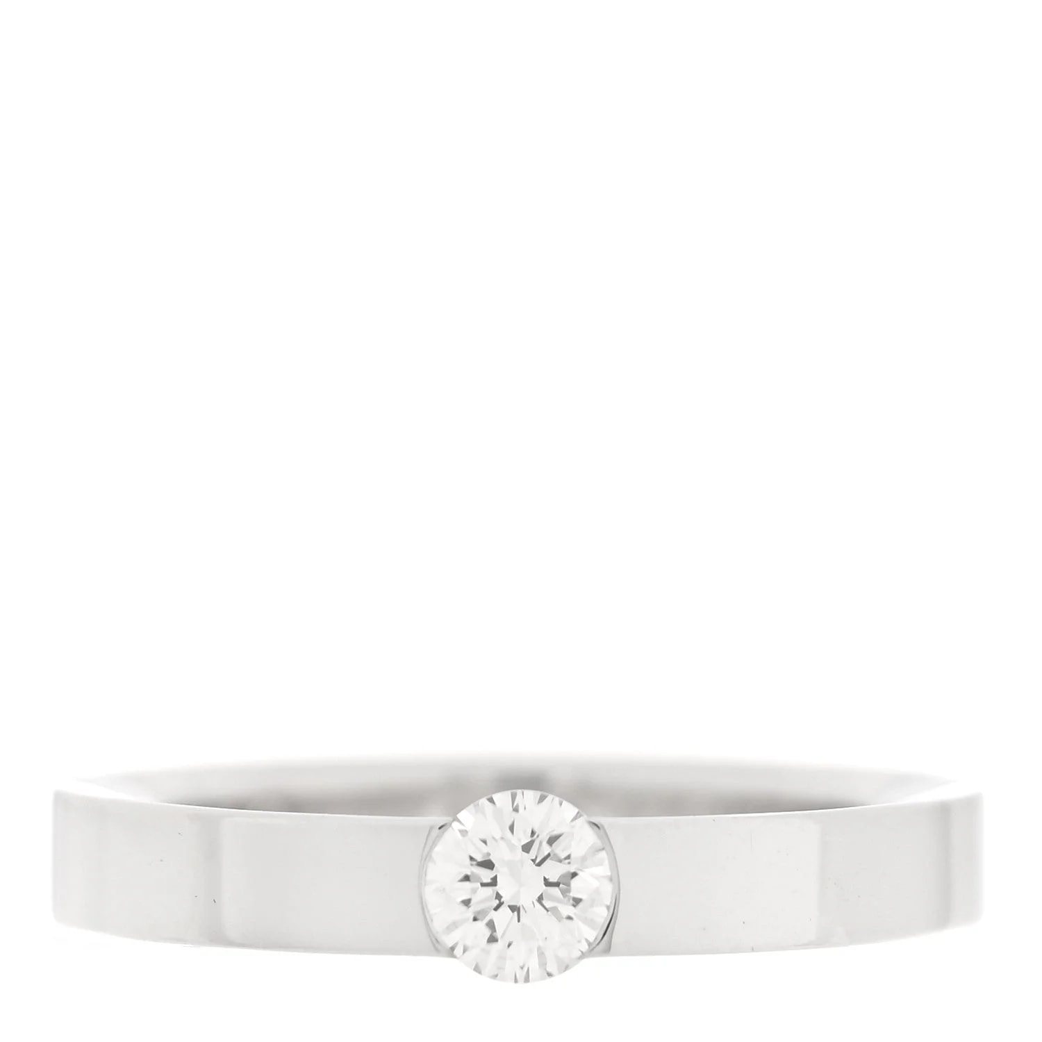 Cartier — 18K White Gold .24ct Date Solitaire 48 4.5 — Jewelry — resale