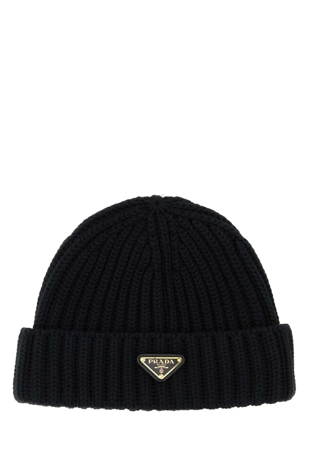Prada Hat Virgin Ribbed Beanie — Exterior: Beanies 4