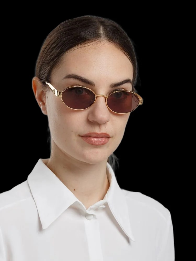 Ana Hickmann Ah3341 Metal Frame Oval Sunglasses — 3