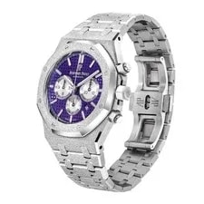 Audemars Piguet Royal Oak 41MM Purple Index Hour Markers Dial White Gold 2