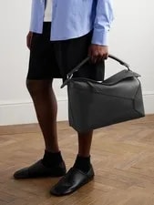 Loewe Puzzle Edge Large Logo-Debossed Full-Grain Messenger 2