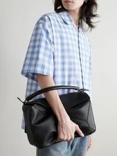 Loewe Puzzle Edge Large Logo-Debossed Full-Grain Messenger 3