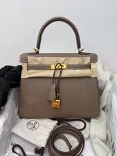 Hermès — Auth Hermès Kelly 25 Elephant Crossbody — Handbag — resale