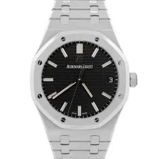 Audemars Piguet — Papers Audemars Piguet Royal Oak Gray Black Stainless 41mm 15500ST BOX — Watch — resale