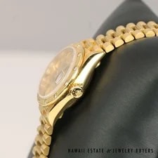 Rolex Lady-Datejust 26mm 18K Yellow Gold Diamond Bezel Ref 69288 3