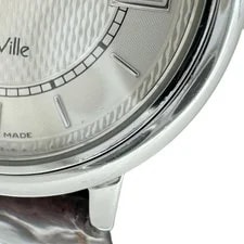 Omega de Ville 596.1479 Stainless Steel Leather Quartz Silver Dial Bo 4