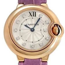 Cartier Ballon Bleu WJBB0019 Pink Gold 28.0mm Silver Dial Quartz #YKW469 2
