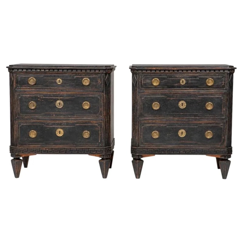 Late 18th Century Swedish Gustavian Faux Tiled Stove Corner Cabinet — Furniture — resale