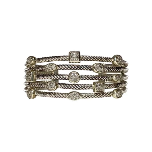 David Yurman Diamond Confetti 925 Sterling Silver Cuff — Jewelry — resale