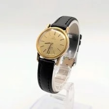 Omega de Ville Quartz Gold Dial Push Crown 3