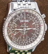 Breitling — Breitling Montbrillant Chronometre Chronograph Day/Date Brown Dial SS Bracelet — Watch — resale