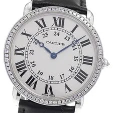 Cartier — Cartier Rondo Louis WR000551 K18WG Diamond Bezel Hand Winding Watch_808829 — Watch — resale