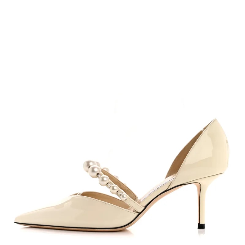 Jimmy Choo — Embellished Aurelie 65 37 Latte — Designer Shoe — resale