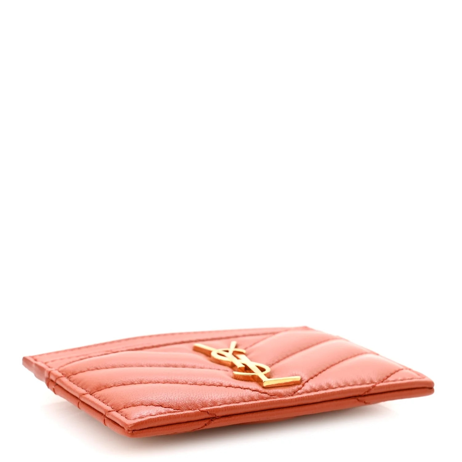 Matelasse Chevron Credit Card Case Dark Mandarin 4