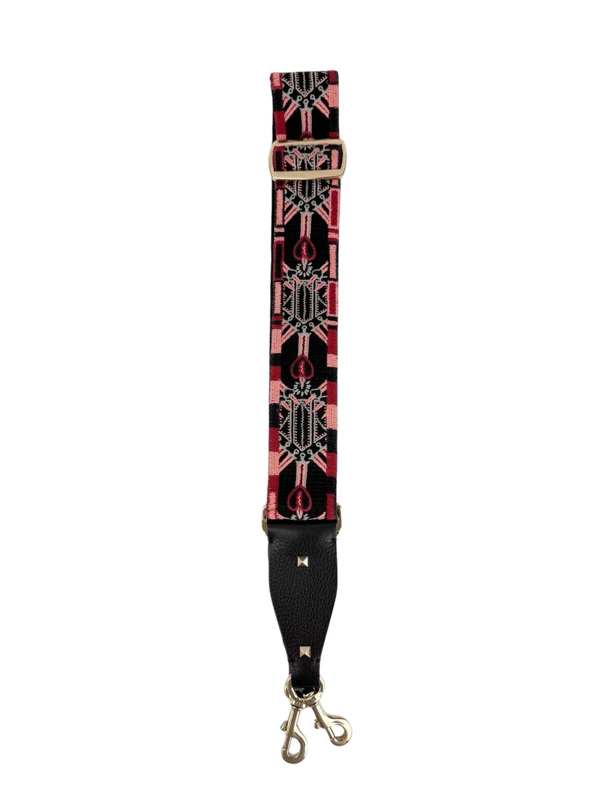 Valentino Heart Embroidered Guitar Strap 3