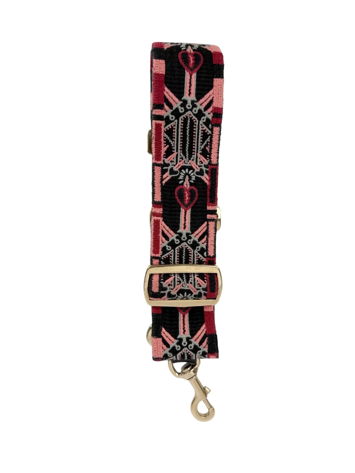 Valentino Heart Embroidered Guitar Strap 4