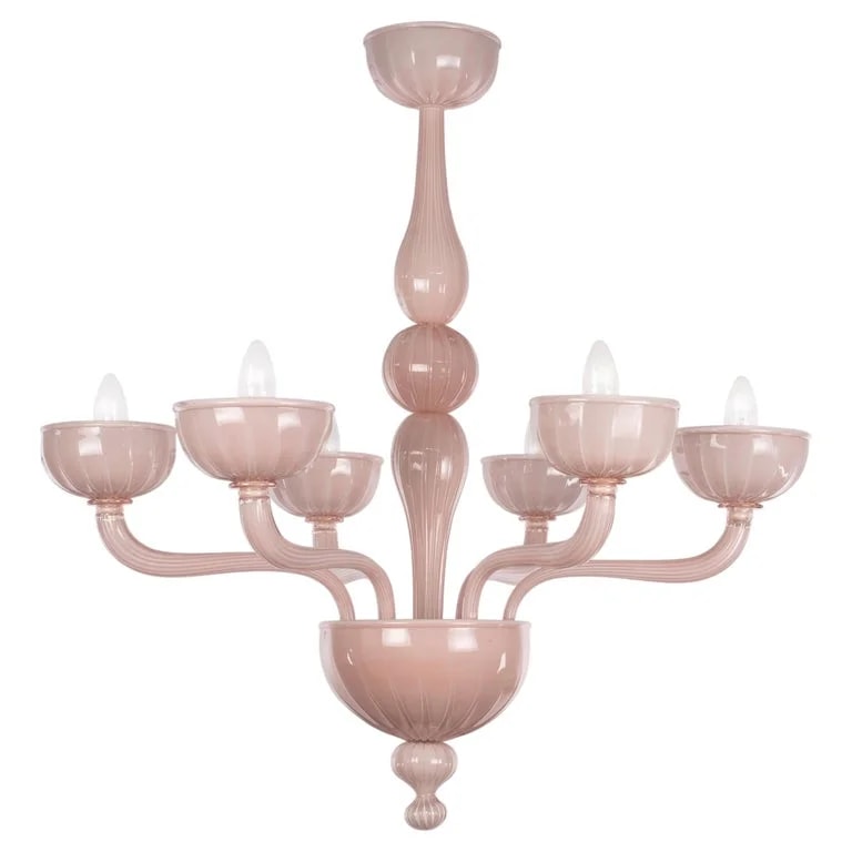 Multiforme — Rigadin 6 Arms Encased Pink Glass Edgar By Multiforme in Stock — lighting — resale