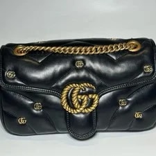 Gucci — Gucci GG Marmont Double G Studded Patch Sliding Chain - Very Good #8JCFBU — Handbag — resale