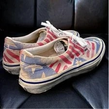 7.0US 80S Vans Stars and Stripes Pattern USA Made Era LTD Or 4