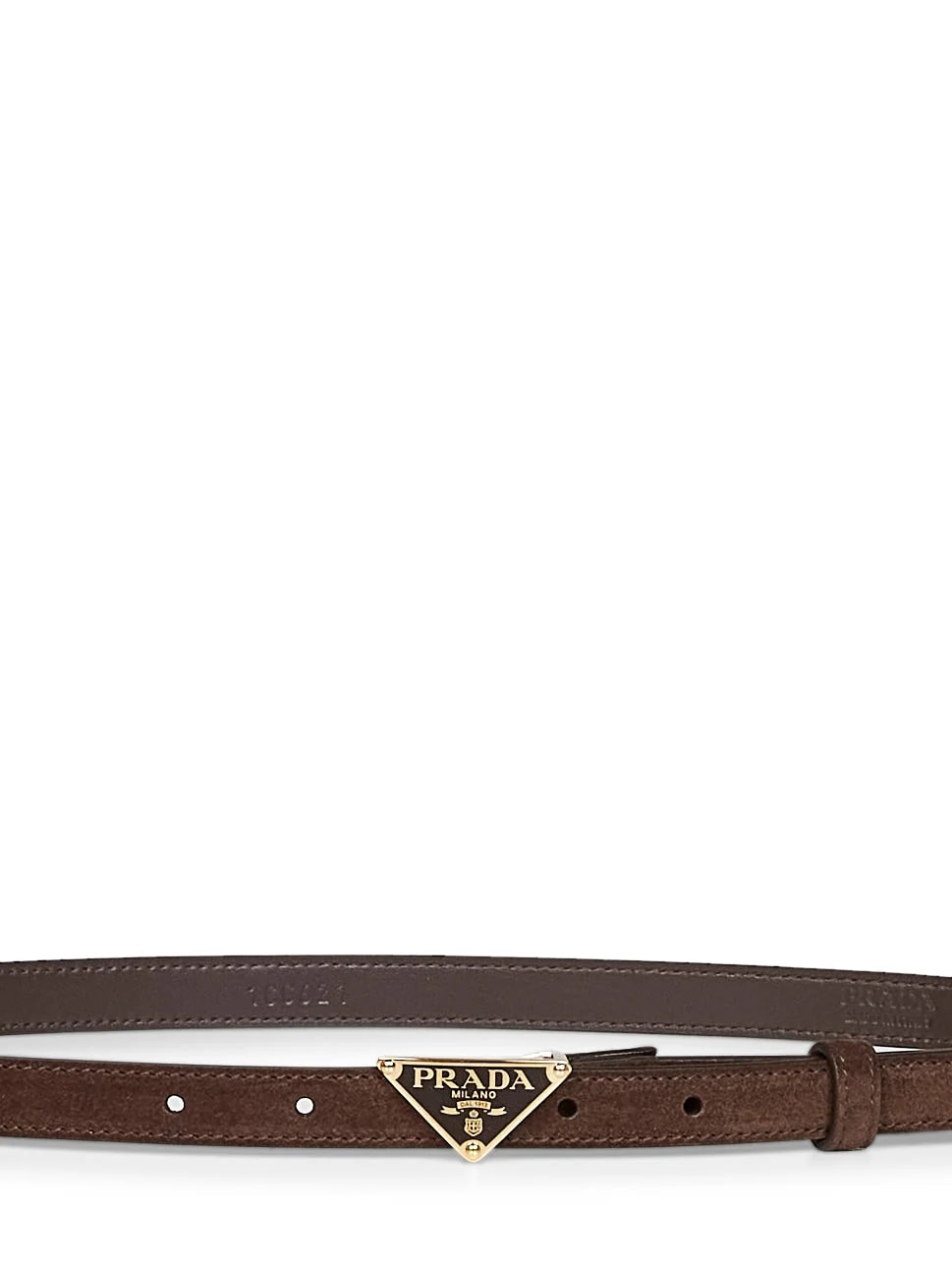 Prada Enamelled Triangular Buckle Belt — 2