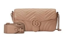 Gucci GG Marmont Series Double G Logo Detachable Strap Quilted 2