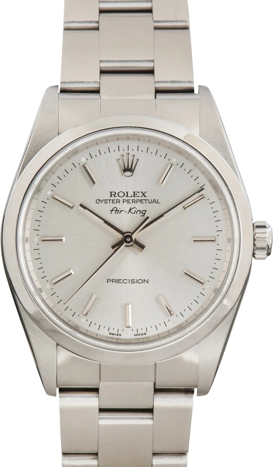 Steel Rolex Air-King Ref 14000 Silver Index Dial 2
