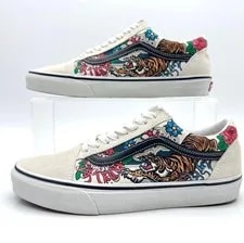 9.5US Vans Old Skool Tiger Floral Flower Japanese Pattern Vhtf Color S 3