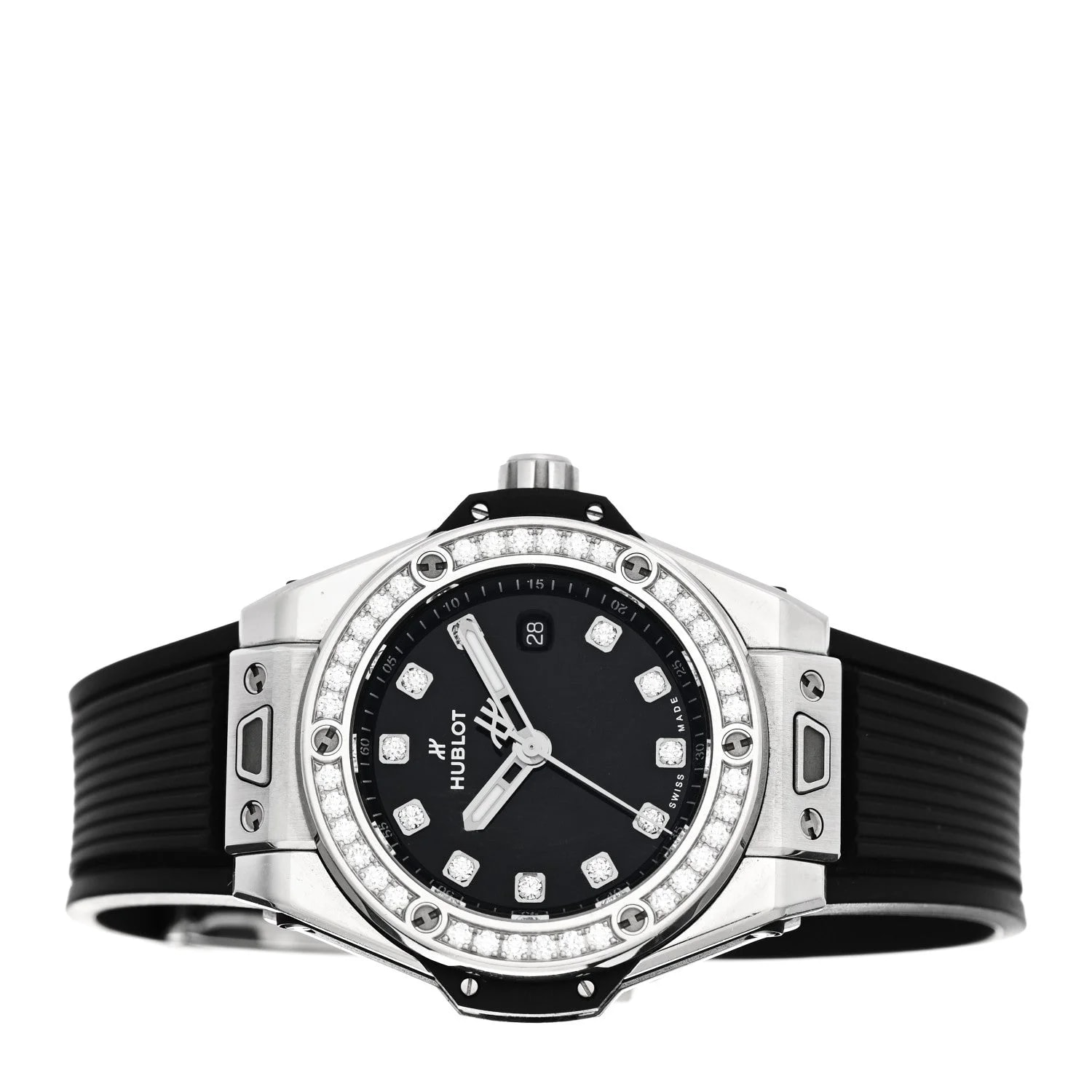 Stainless Steel Rubber Diamond Bezel 33mm Big Bang One Click Automatic Black 485.SX.1270.RX 2